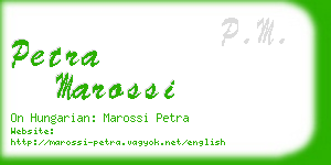 petra marossi business card